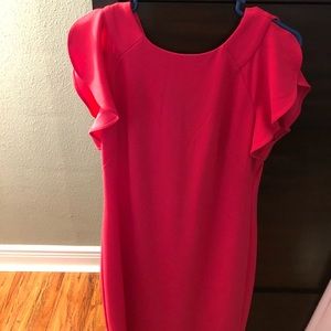 Vince Camuto pink dress with ruffles at sleeves